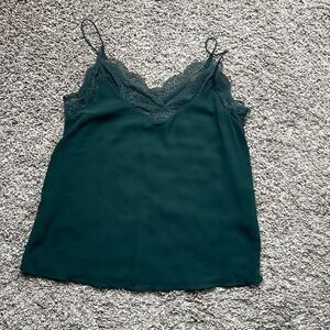 Evergreen lace trim camisole